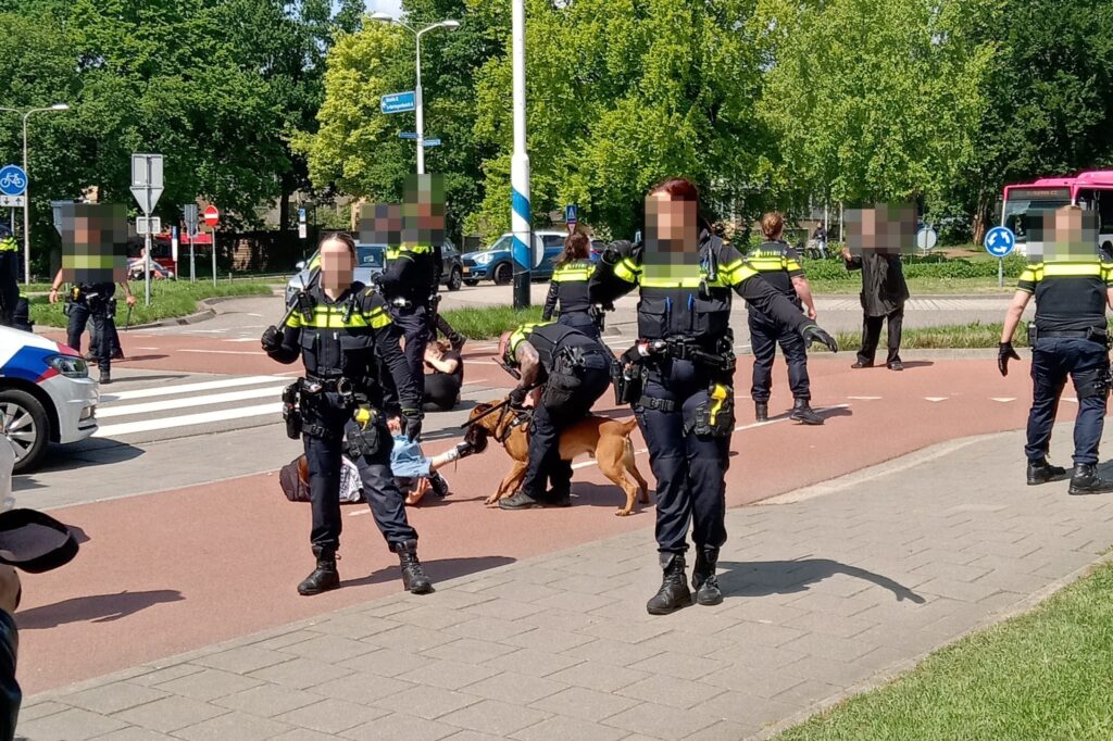 Politiegeweld in Nijmegen met honden.