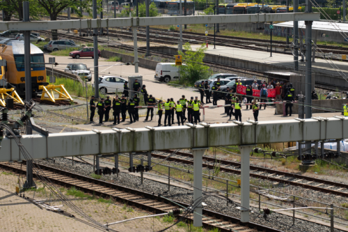 XR bezet spoor Utrecht Centraal voor Palestina